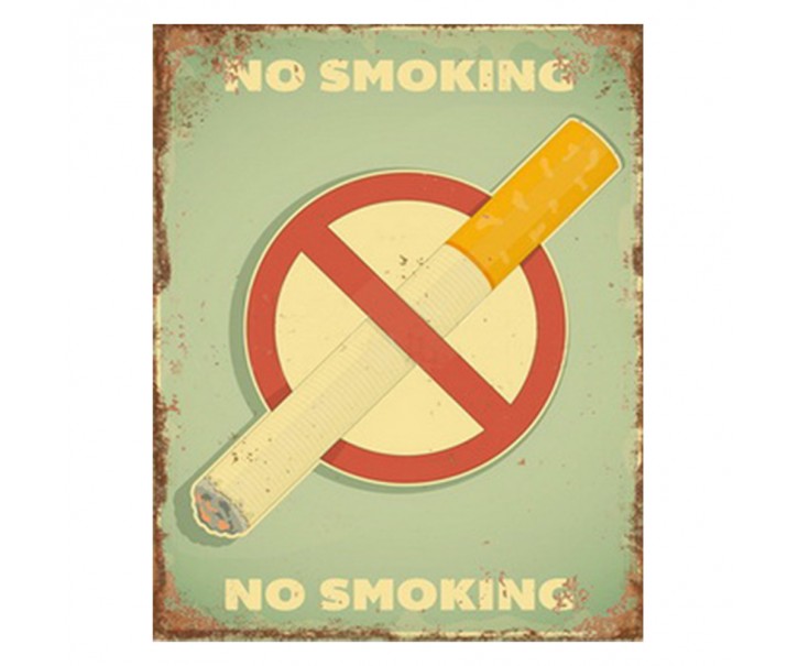 Kovová nástěnná cedule No Smoking - 20*1*25 cm Clayre & Eef