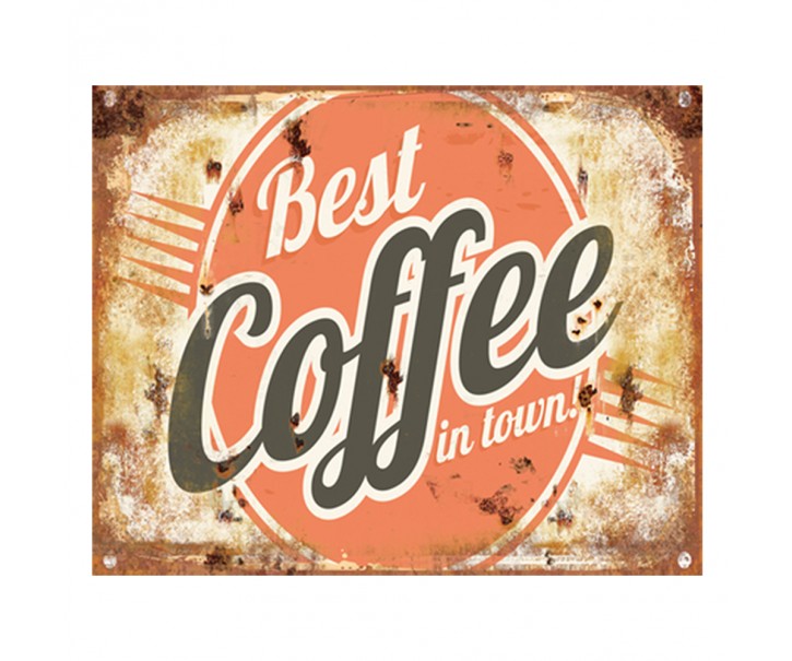 Kovová cedule Best Coffee - 33*1*25 cm Clayre & Eef