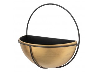 Bronzovo-černý antik nástěnný držák na květiny - 42*22*42 cm