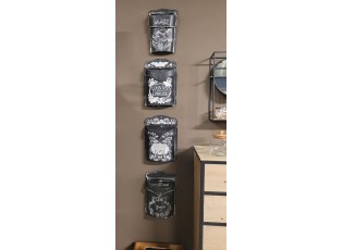 Černá antik poštovní schránka s květy a motýlem Mail - 22*37*33 cm