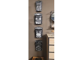 Černá antik poštovní retro schránka s ptáčkem - 26*8*39 cm