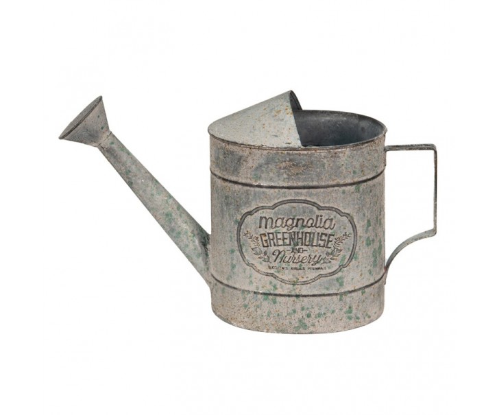 Šedá dekorační plechová konev s patinou Greenhouse - 38*14*24 cm Clayre & Eef