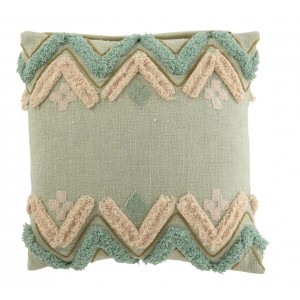 Tyrkysový polštář s výplní a třásněmi Zig zag blue - 45*11*45cm