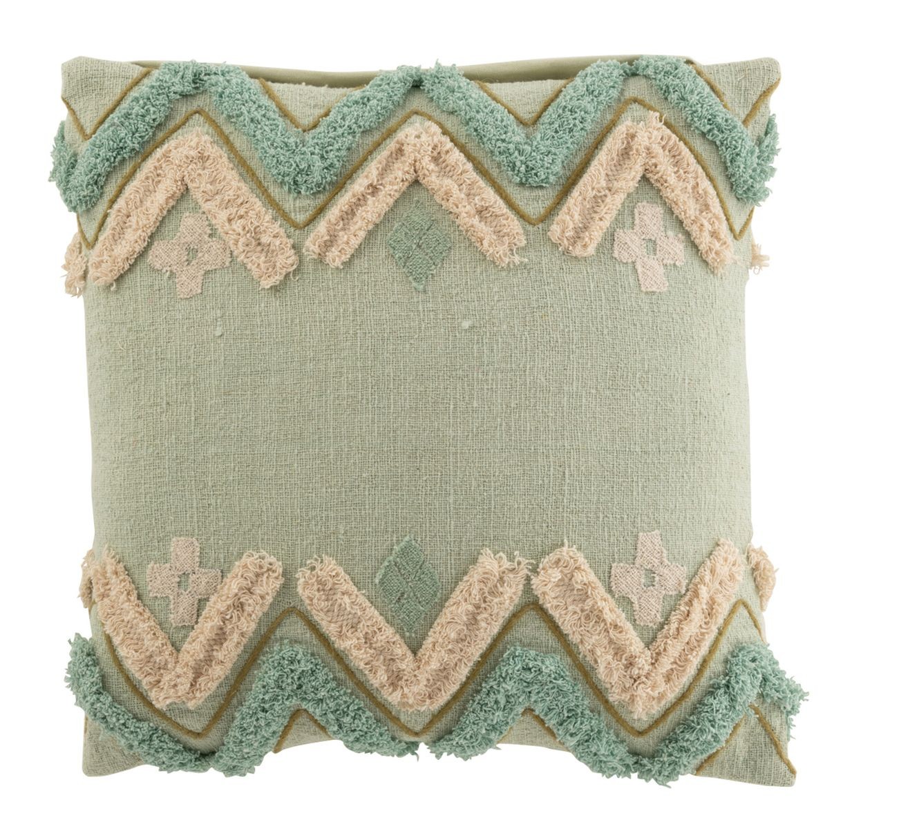 Tyrkysový polštář s výplní a třásněmi Zig zag blue - 45*11*45cm