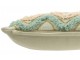 Tyrkysový polštář s výplní a třásněmi Zig zag blue - 45*11*45cm J-Line by Jolipa