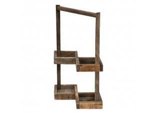 Hnědý antik dekorativní stojan na víno - 27*14*42 cm