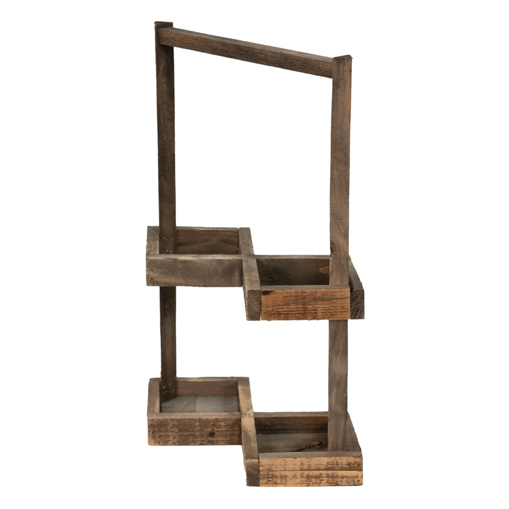 Hnědý antik dekorativní stojan na víno - 27*14*42 cm Clayre & Eef Hnědý antik dekorativní stojan na víno - 27*14*42 cm Clayre & Eef