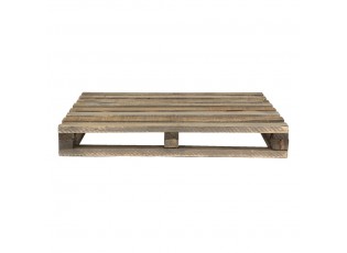 Hnědý antik dekorační stolek na květiny ve tvaru palety - 40*32*5 cm