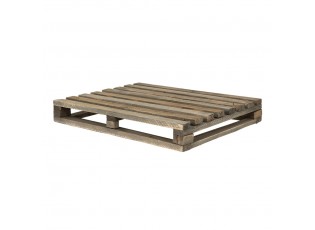 Hnědý antik dekorační stolek na květiny ve tvaru palety - 40*32*5 cm