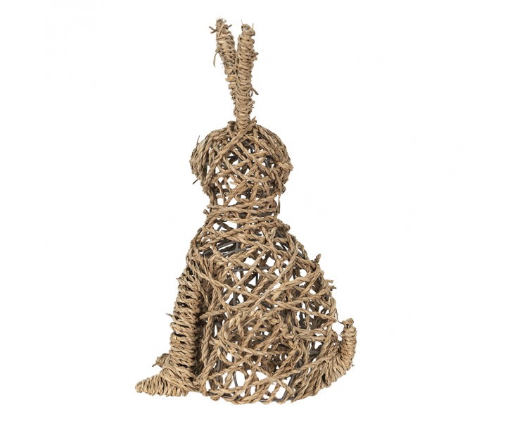 Dekorace socha hnědý vyplétaný králík - 25*25*42 cm Clayre & Eef