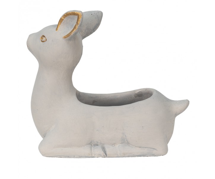 Cementový květináč ve tvaru srnečky - 23*11*21 cm Clayre & Eef