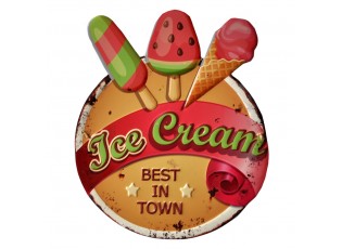 Nástěnná kovová cedule Ice Cream - 38*1*45 cm