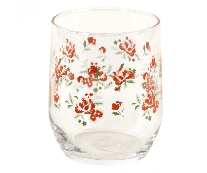 Sklenička s květy Little Rose Collection - Ø 8*9 cm / 300 ml Clayre & Eef