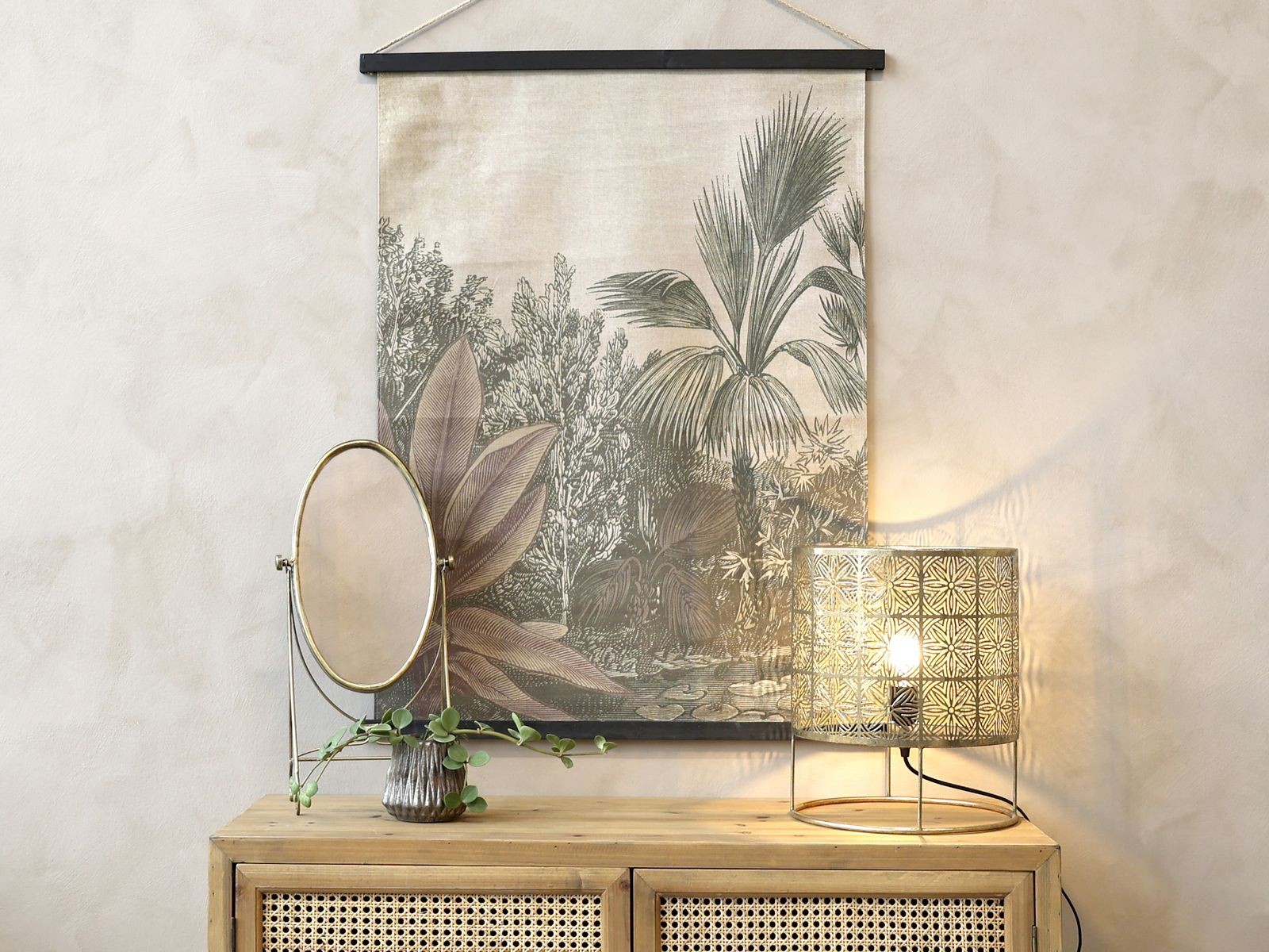 Nástěnná vintage mapa s palmou Palm Trees - 76*97 cm