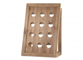 Hnědá antik dřevěná nástěnná polička na víno Winé - 38*22*55cm