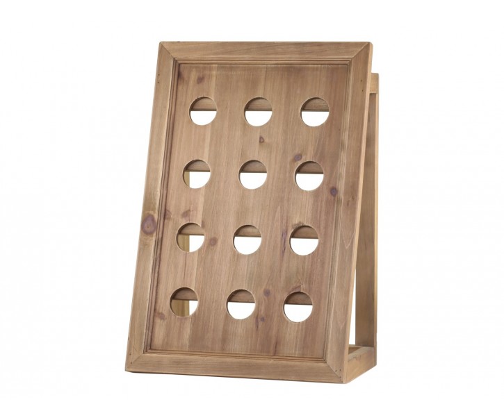 Hnědá antik dřevěná nástěnná polička na víno Winé - 38*22*55cm Chic Antique