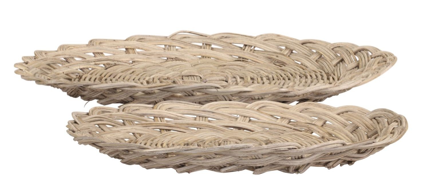2ks kulatý pletený proutěný podnos Brain - Ø 45*4 / Ø 40*4 cm Chic Antique 2ks kulatý pletený proutěný podnos Brain - Ø 45*4 / Ø 40*4 cm Chic Antique