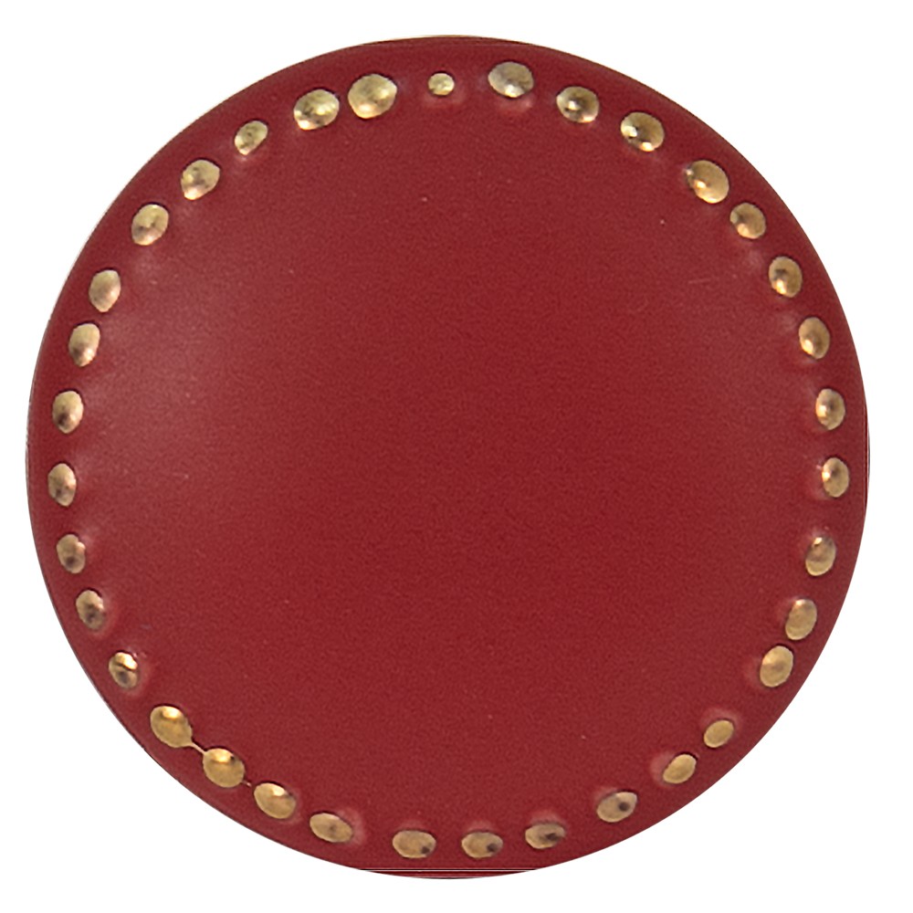 Červená keramická úchytka ze zlatými puntíky Dria - Ø 4*3 cm Clayre & Eef Červená keramická úchytka ze zlatými puntíky Dria - Ø 4*3 cm Clayre & Eef