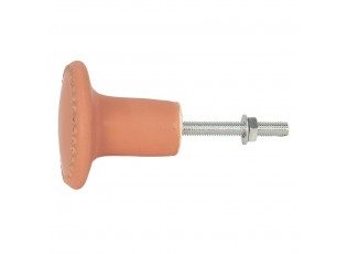 Oranžová keramická úchytka ze zlatými puntíky Dria - Ø 4*3 cm