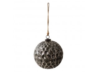 Černá antik skleněná koule Hexagon Black XL - Ø 20*20 cm