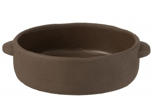 Dekorační cementová mísa ve tvaru kastrolu Gustave Taupe - Ø27*32*8 cm
