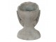 Šedý cementový květináč hlava ženy v dlaních - 16*16*22 cm Clayre & Eef