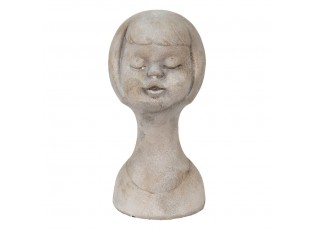 Šedá cementová dekorace busta dívky - 12*11*24 cm