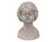 Šedá cementová dekorace busta dívky - 11*10*18 cm Clayre & Eef