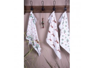 Froté kuchyňský ručník s jeleny Cosy Lodge I - 40*66 cm