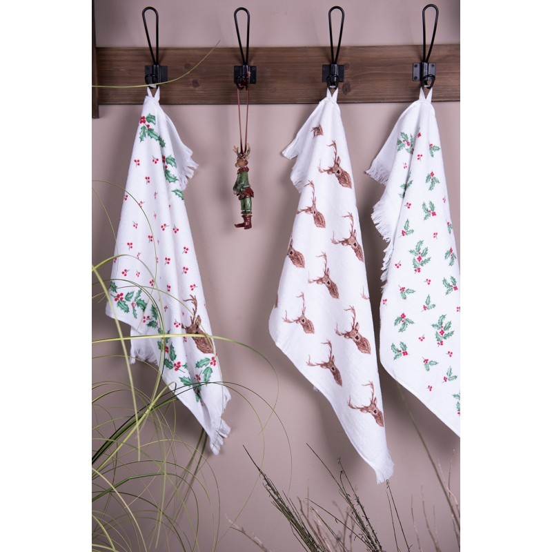 Froté kuchyňský ručník s jeleny Cosy Lodge I - 40*66 cm Clayre & Eef Froté kuchyňský ručník s jeleny Cosy Lodge I - 40*66 cm Clayre & Eef