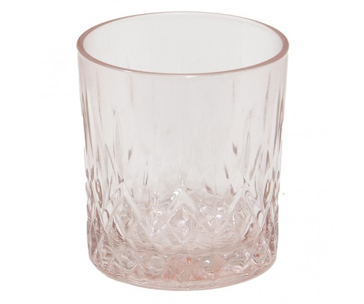 Růžová nápojová sklenička Water Pink - Ø 8*9 cm / 300 ml Clayre & Eef