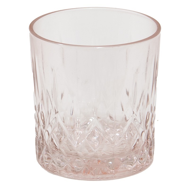 Růžová nápojová sklenička Water Pink - Ø 8*9 cm / 300 ml