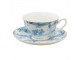 Bílo-modrý porcelánový šálek s podšálkem - Ø 10*6 / Ø 15*2 cm / 250 ml Clayre & Eef