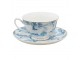 Bílo-modrý porcelánový šálek s podšálkem - Ø 10*6 / Ø 15*2 cm / 250 ml Clayre & Eef