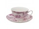 Bílo-růžový porcelánový šálek s podšálkem - Ø 10*6 / Ø 15*2 cm / 250 ml Clayre & Eef
