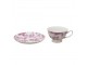 Bílo-růžový porcelánový šálek s podšálkem - Ø 10*6 / Ø 15*2 cm / 250 ml Clayre & Eef