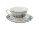 Porcelánový šálek s podšálkem a květy - 12*10*6 cm / Ø 15*2 cm / 250 ml Clayre & Eef