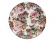 Porcelánový dezertní talířek s květy a zlatou linkou Pink Flowers - Ø 21*2 cm Clayre & Eef