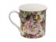 Porcelánový hrnek s květy a zlatou linkou Pink Flowers - 12*8*9 cm / 330 ml Clayre & Eef
