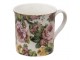 Porcelánový hrnek s květy a zlatou linkou Pink Flowers - 12*8*9 cm / 330 ml Clayre & Eef