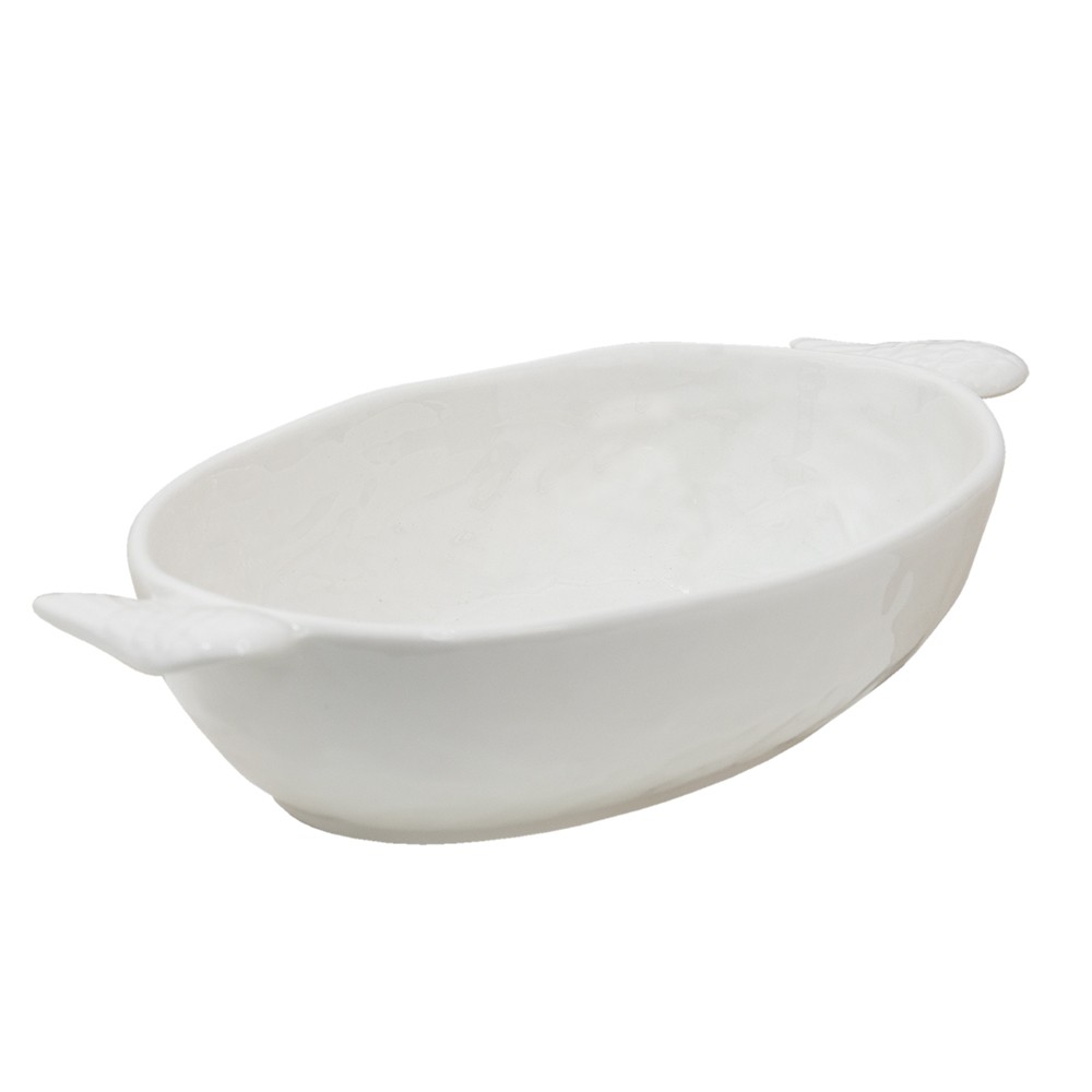 Bílá servírovací oválná mísa s křídly Wings - 26*14*5 cm Clayre & Eef Bílá servírovací oválná mísa s křídly Wings - 26*14*5 cm Clayre & Eef