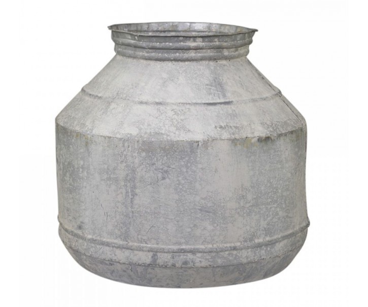 Dekorační plechový antik květináč Flowia - Ø 41*37cm Chic Antique