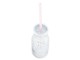 Stříbrná láhev na brčko - Ø 6*14 cm / 0,2 L Clayre & Eef
