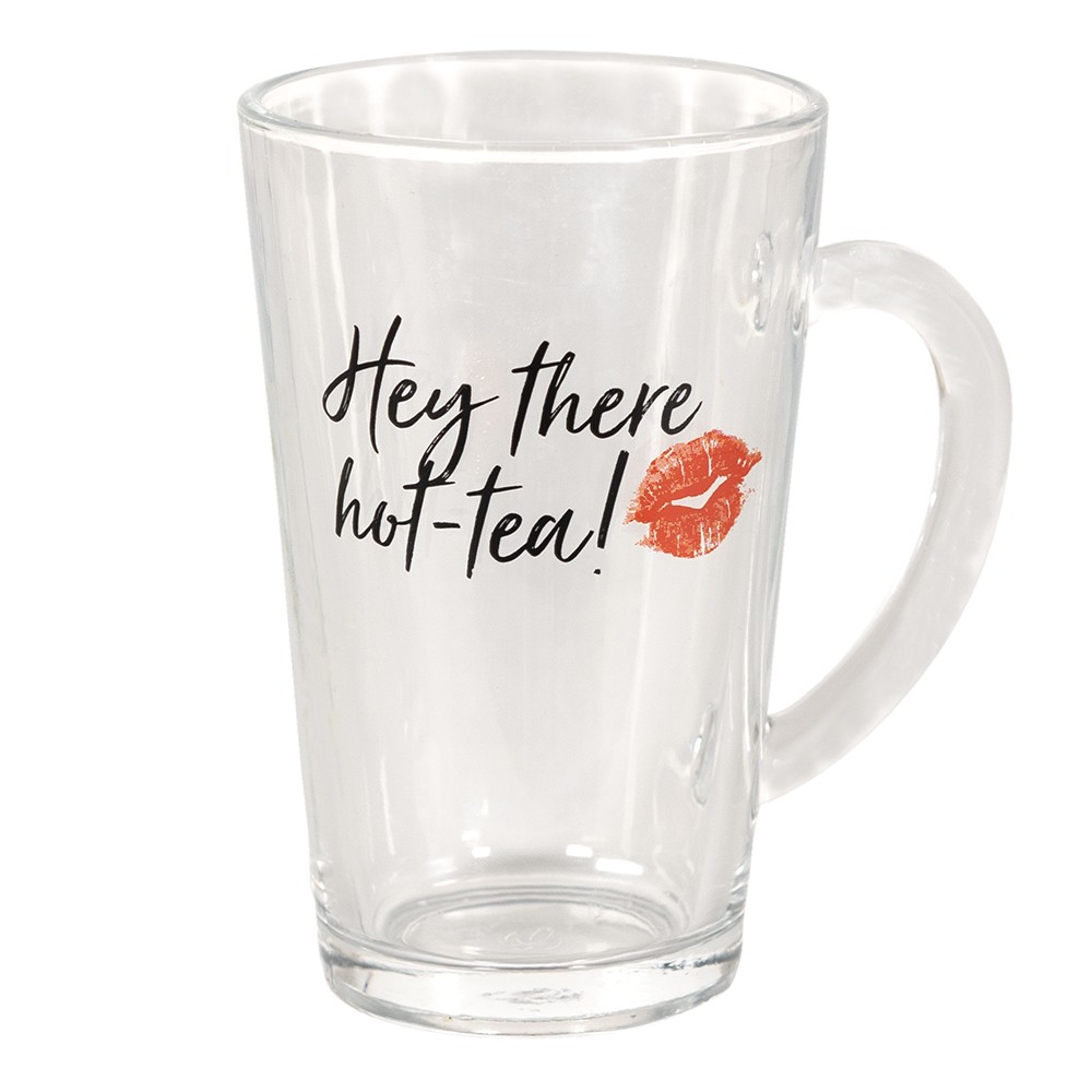 Skleněný hrnek s nápisem Hot Tea - 11*8*13 cm / 300 ml Clayre & Eef Skleněný hrnek s nápisem Hot Tea - 11*8*13 cm / 300 ml Clayre & Eef