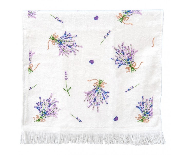 Kuchyňský froté ručník s levandulemi Lavander Garden - 40*66 cm Clayre & Eef