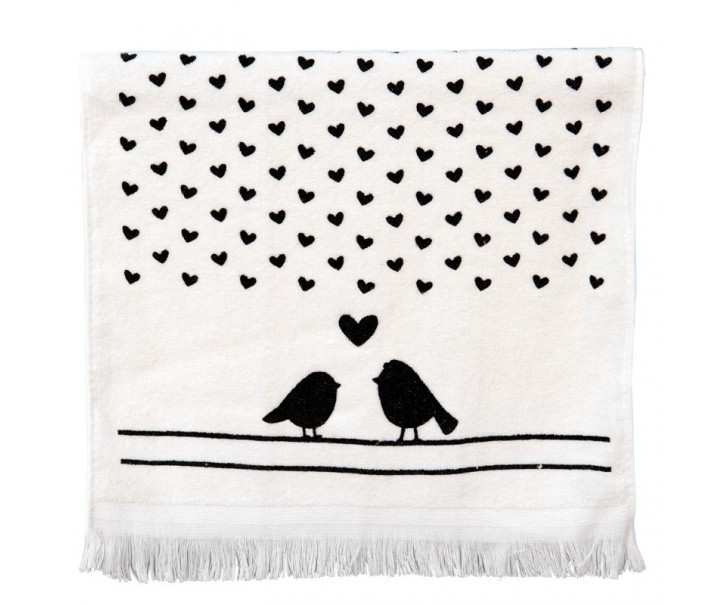 Kuchyňský froté ručník s ptáčky Love Birds - 40*66 cm Clayre & Eef