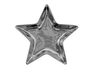 Stříbrná keramická miska ve tvaru hvězdy Silver Star - 16*16*2 cm