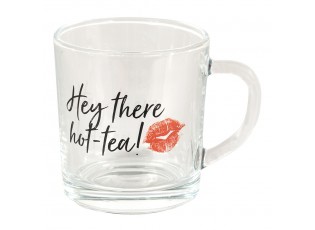 Skleněný hrneček Hot Tea - 11*8*9 cm / 200 ml