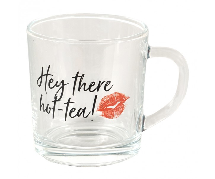 Skleněný hrneček Hot Tea - 11*8*9 cm / 200 ml Clayre & Eef