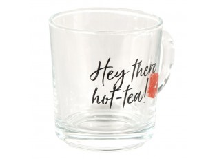 Skleněný hrneček Hot Tea - 11*8*9 cm / 200 ml